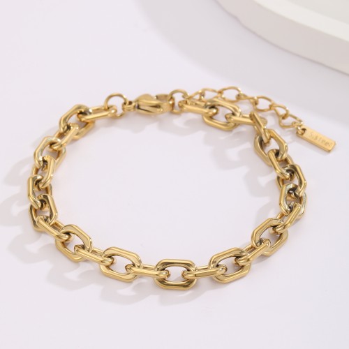 Bransoletka chain z dużymi ogniwami – złota | stal chirurgiczna 316L