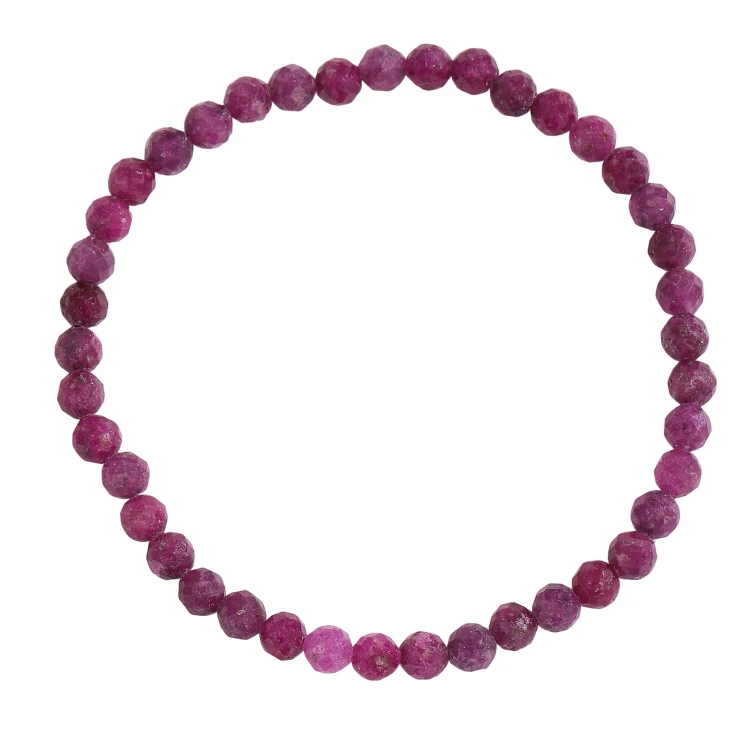Bransoletka – Rubin Fasetowany 4 mm