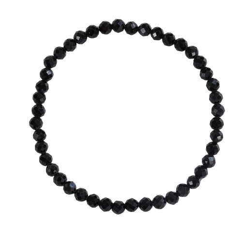 Bransoletka – Spinel Czarny Fasetowany 4 mm