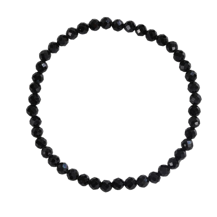 Bransoletka – Spinel Czarny Fasetowany 4 mm